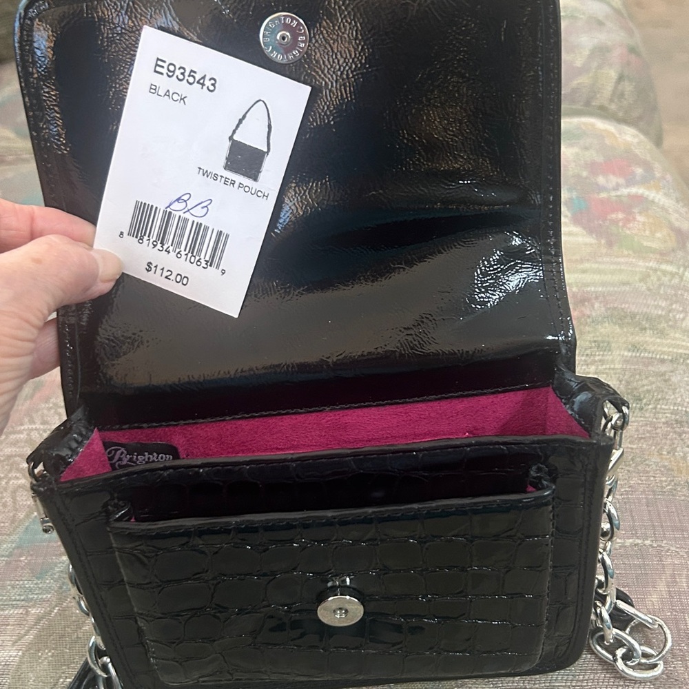 Brighton Chic Black Crocodile Pattern Wristlet Pu… - image 2